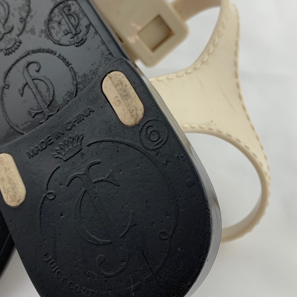 Juicy Couture Black White Tassel Jelly Sandal sz 6 - Picture 11 of 12